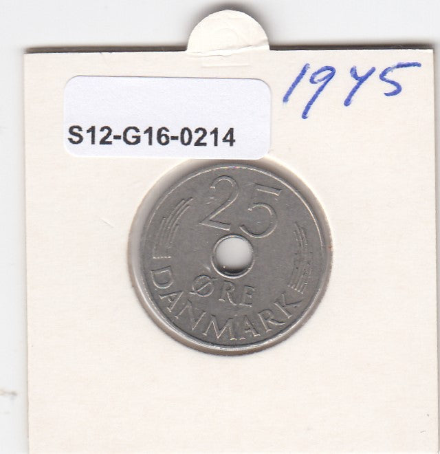 S12-G16-0214 Denmark 25 øre 1975 VF KM# 861