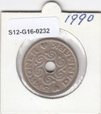 S12-G16-0232 Denemarken 5 kroner 1990  VF+ KM# 869