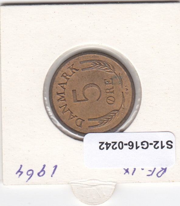 S12-G16-0242 Denemarken 5 öre 1964  XF+ KM# 848