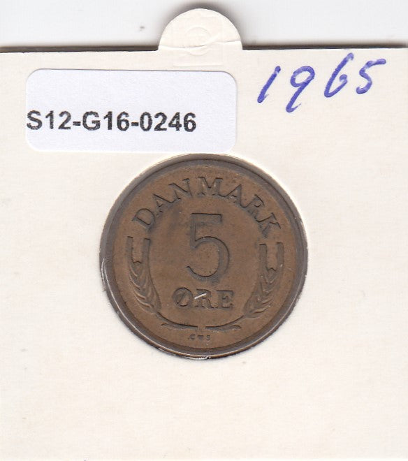 S12-G16-0246 Denemarken 5 öre 1965  XF+ KM# 848