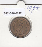 S12-G16-0247 Denemarken 5 öre 1965  XF+ KM# 848