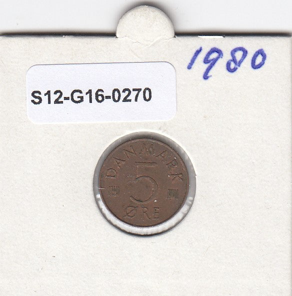 S12-G16-0270 Denemarken 5 öre 1980  VF KM# 859
