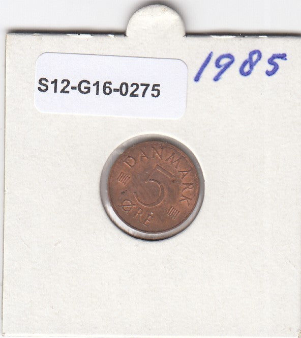 S12-G16-0275 Denemarken 5 öre 1985  VF KM# 859