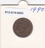 S12-G16-0283 Denemarken 50 öre 1990  VF