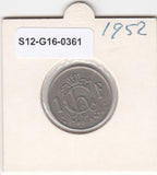 S12-G16-0361 Luxemburg 1 franc 1952   VF KM46.2
