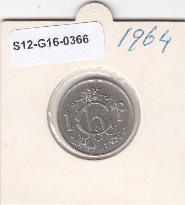 S12-G16-0366 Luxemburg 1 franc 1964  VF KM46.2