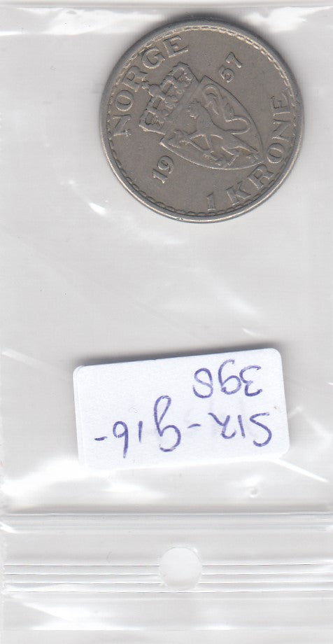 S12-G16-0398 Norway 1 krone 1957   VF  KM-397
