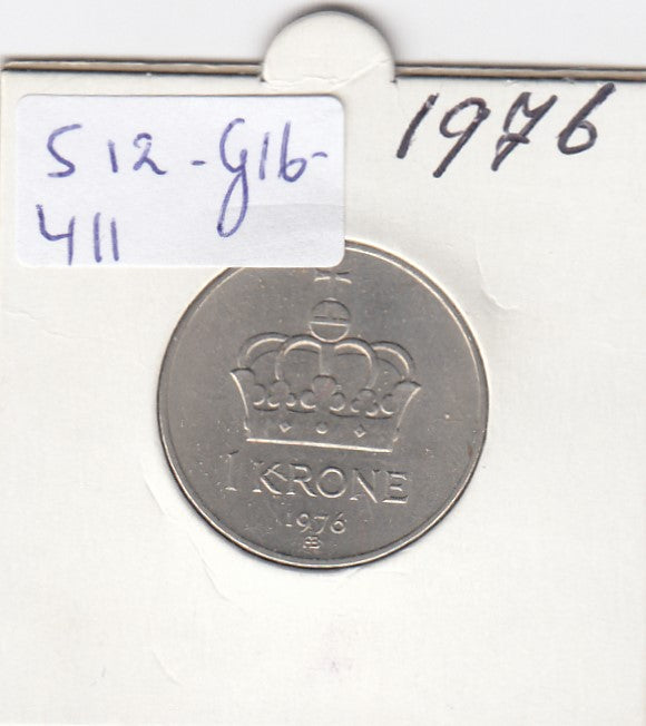 S12-G16-0411 Norway 1 krone 1976   VF  KM-419
