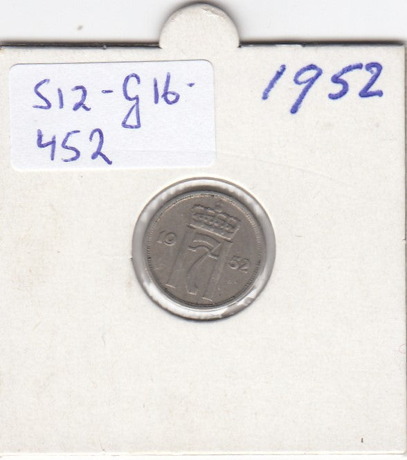 S12-G16-0452 Norway 10 öre 1952   VF  KM-396