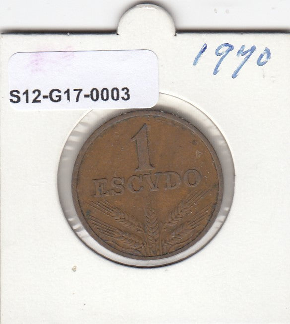 S12-G17-0003 Portugal 1 escudo 1970  VF