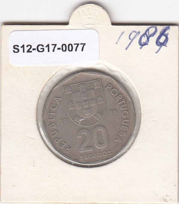S12-G17-0077 Portugal 20 escudos 1986  VF