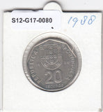 S12-G17-0080 Portugal 20 escudos 1988  XF