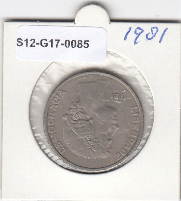 S12-G17-0085 Portugal 25 escudos 1981  VF