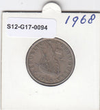 S12-G17-0094 Portugal 5 escudos 1968  VF