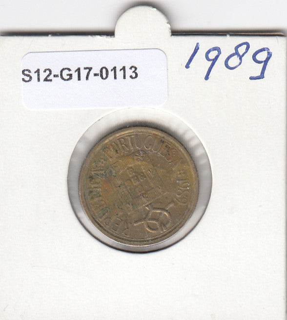 S12-G17-0113 Portugal 5 escudos 1989  VF