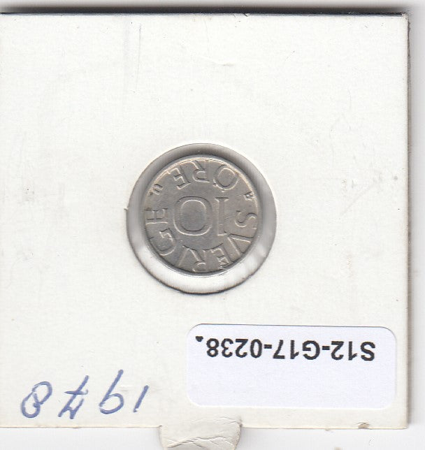 S12-G17-0238 Zweden 10 ore 1978  XF