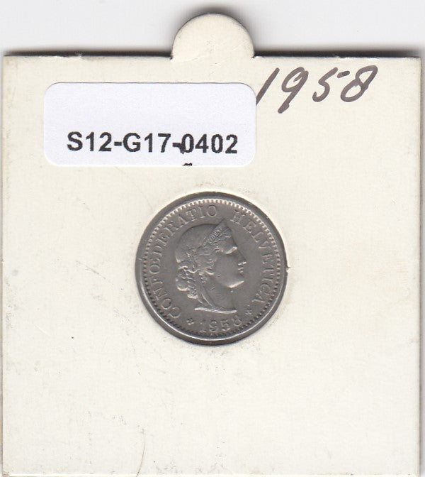 S12-G17-0402 Zwitserland 5 rappen 1958  VF