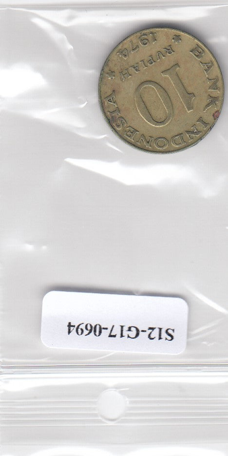 S12-G17-0694 Indonesië 10 rupiah 1974 FI/ZF