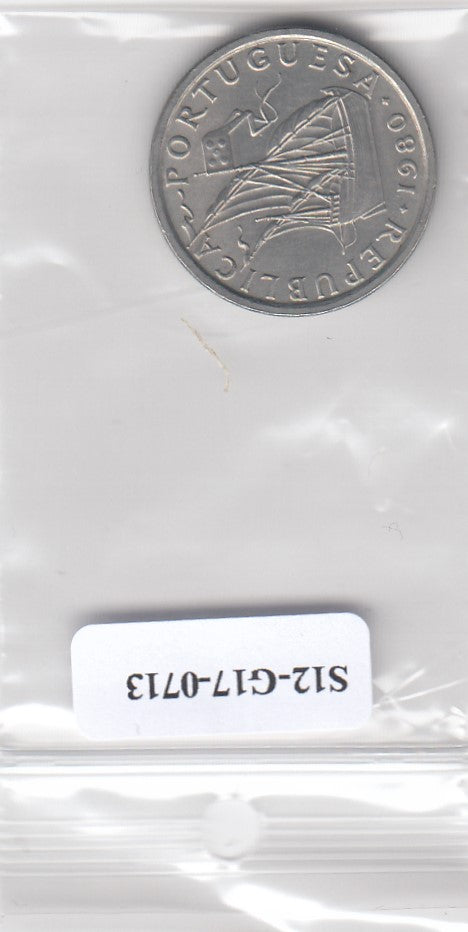 S12-G17-0713 Portugal 5 escudos 1980  VF