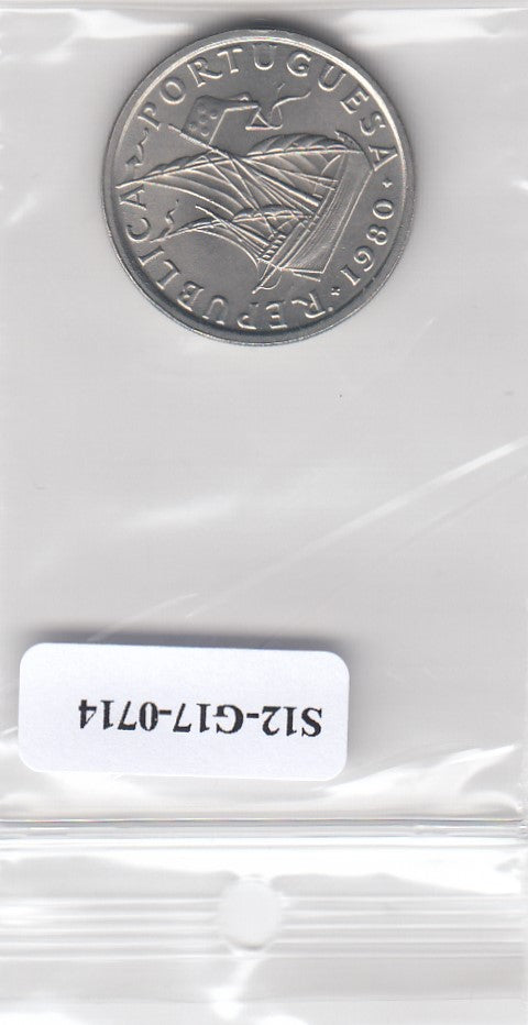 S12-G17-0714 Portugal 5 escudos 1980  XF