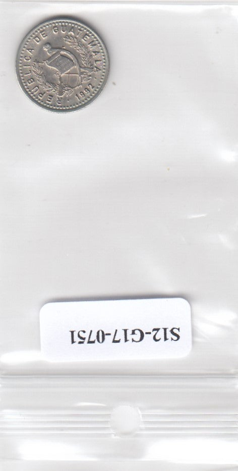 S12-G17-0751 Guatemala 5 centavos 1992  MS60