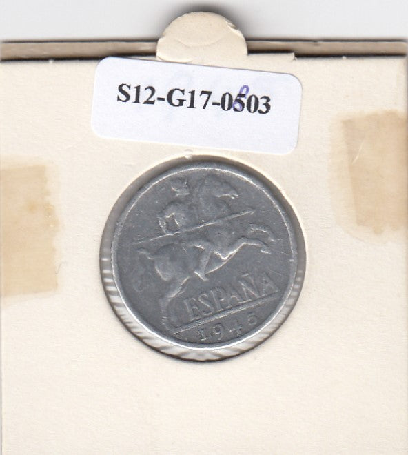 S12-G17-0803 Spanje 10 centimos 1945  FI/VF