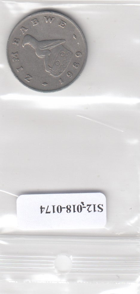 S12-G18-0174 Zimbabwe 20 cents 1989  VF KM4