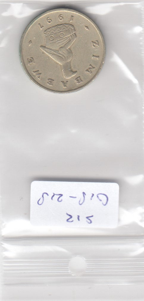 S12-G18-0218 Zimbabwe 2 dollar  1997  VF KM12