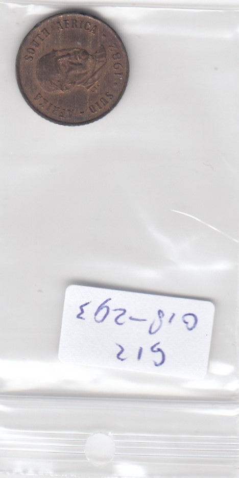 S12-G18-0293 Zuid Africa 1 cent 1982  FI/VF KM109 Voster