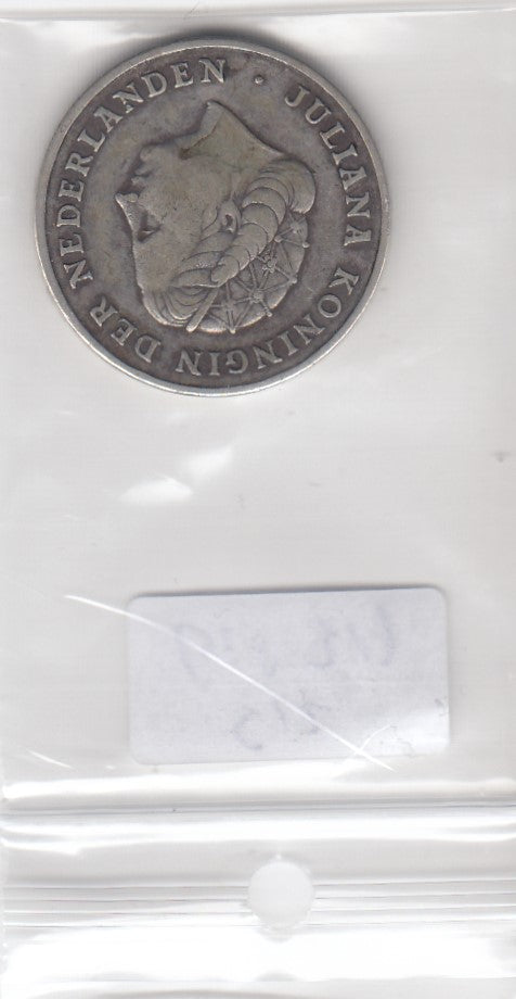 S12-G18-0317 Antillen 1 gulden 1952  VF KM2 zilver
