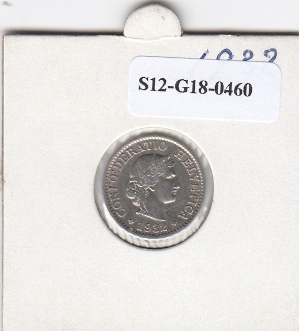 S12-G18-0460 Zwitserland 5 rappen 1932  VF KM26b