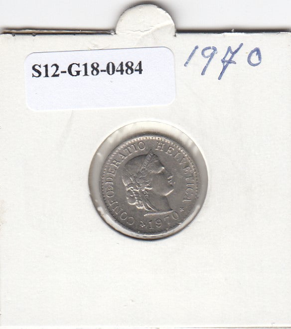S12-G18-0484 Zwitserland 5 rappen 1970  VF+ KM26