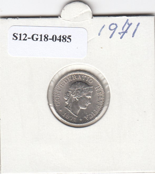 S12-G18-0485 Zwitserland 5 rappen 1971  XF KM26
