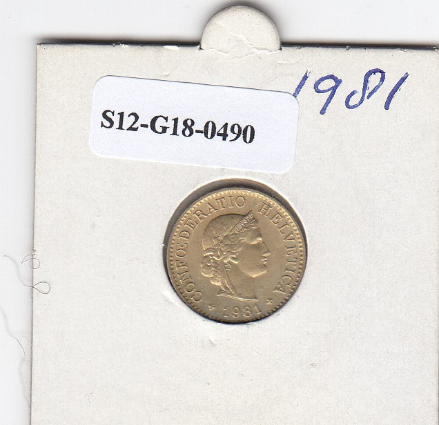 S12-G18-0490 Zwitserland 5 rappen 1981  XF KM26c