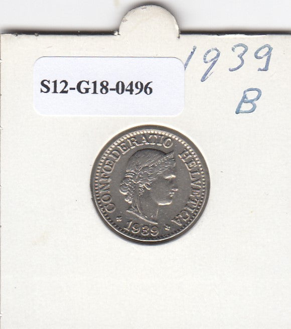 S12-G18-0496 Zwitserland 10 rappen 1939  XF KM27b