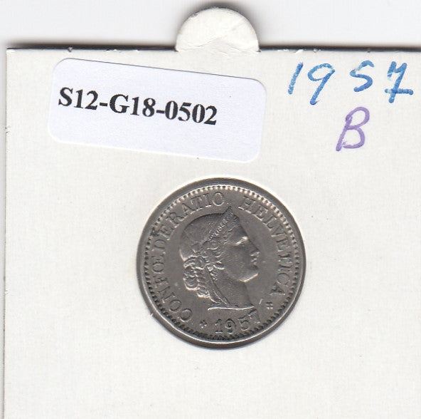S12-G18-0502 Zwitserland 10 rappen 1957  VF KM27