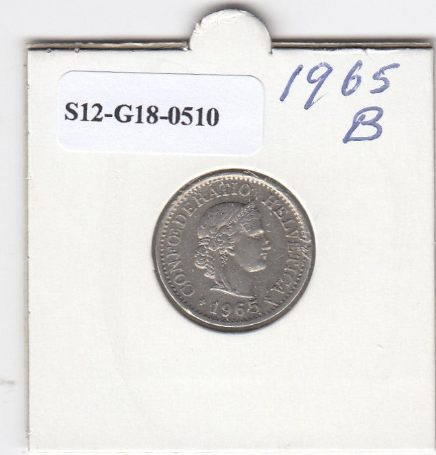 S12-G18-0510 Zwitserland 10 rappen 1965  VF KM27