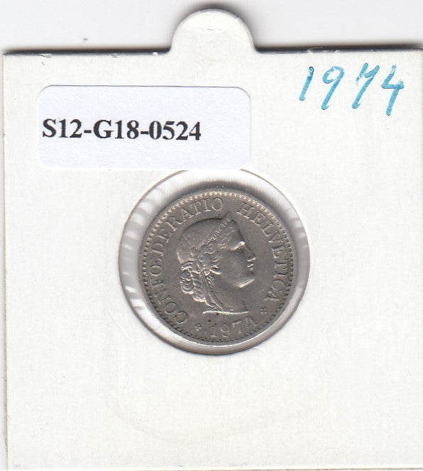 S12-G18-0524 Zwitserland 10 rappen 1974  VF KM27