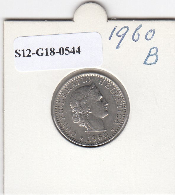 S12-G18-0544 Zwitserland 20 rappen  1960  XF KM29a