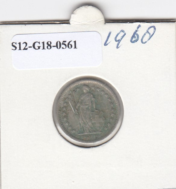 S12-G18-0561 Zwitserland 1/2 franc 1968  FI/VF KM23a