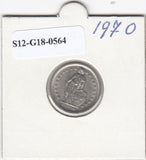 S12-G18-0564 Zwitserland 1/2 franc 1970  XF KM23a