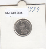 S12-G18-0566 Zwitserland 1/2 franc 1974  VF/XF KM23a
