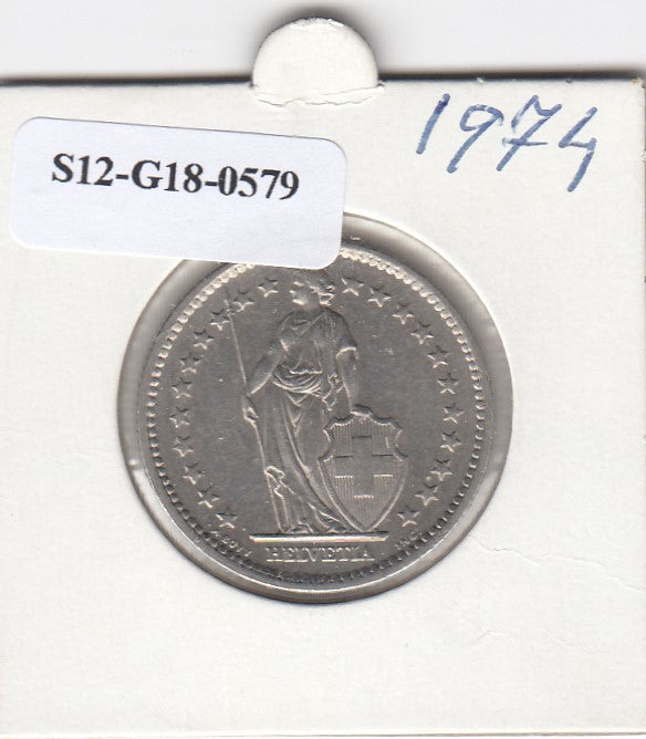 S12-G18-0579 Zwitserland 2 franc 1974  XF KM21a