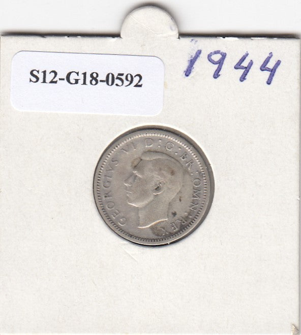 S12-G18-0592 United Kingdom 6 pence 1944 silver VF KM852