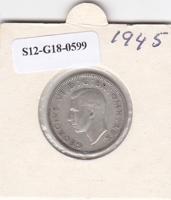 S12-G18-0599 Verenigd Koninkrijk shilling 1945 zilver VF KM854 scotland