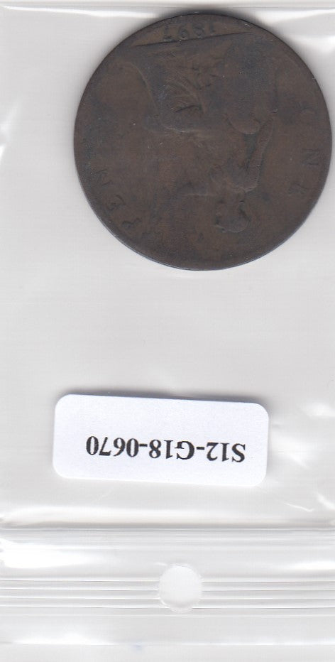 S12-G18-0670 United Kingdom 1 penny 1897  FI/VF KM788