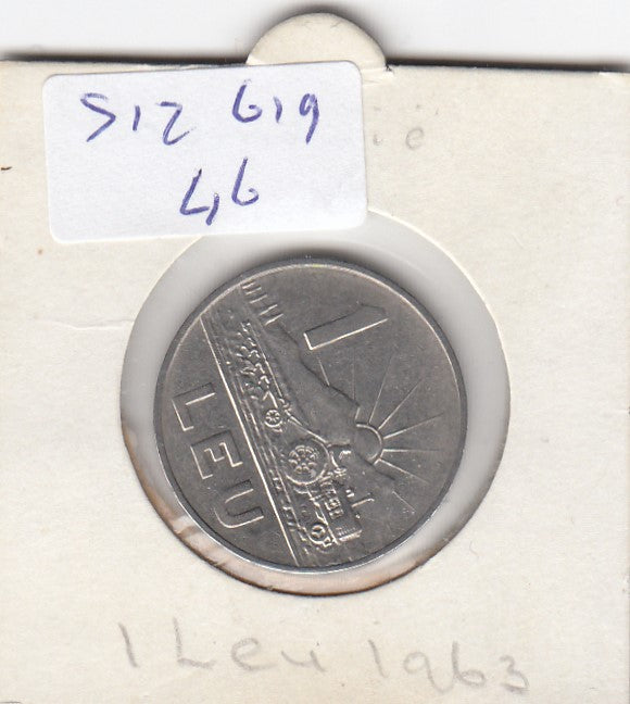 S12-G19-0046 Roemenië 1 leu 1963 ZG KM90