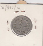 S12-G19-0133 El Salavador 5 centavos 1963  VF KM134