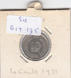S12-G19-0175 Singapore 10 cent 1971 ZFR KM3