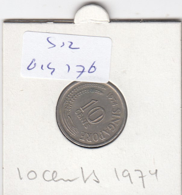S12-G19-0176 Singapore 10 cents 1974  VF KM3